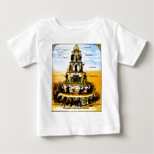 資本家システム(アンチ資本主義)のピラミッド ベビーTシャツ