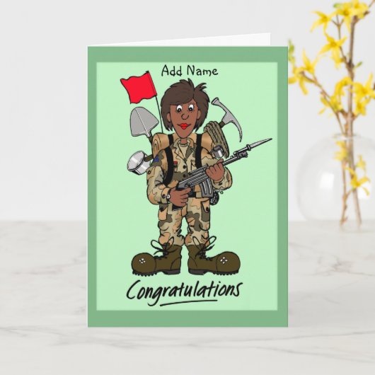 資格のある女性兵士カード カード (黄色い花)