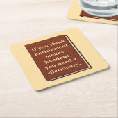 資格は配布資料ではない スクエアペーパーコースター (アングル)