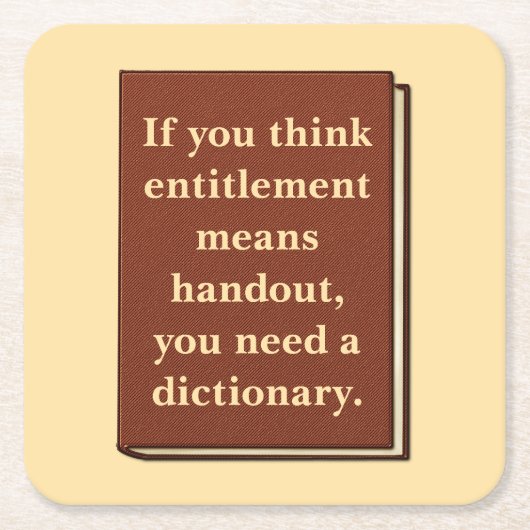 資格は配布資料ではない スクエアペーパーコースター (正面)