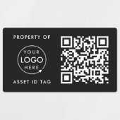 資産IDラベル | Business BlackのQRコードプロパティ ラベル (デザイン2)