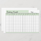 資金スプレッドシートのシンク 便箋 (正面/裏面)