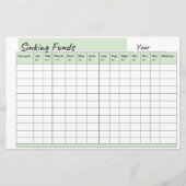 資金スプレッドシートのシンク 便箋 (正面)