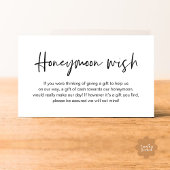 資金結婚現金でのハネムーンの願い エンクロージャーカード