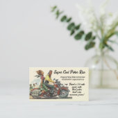 資金調達オートバイ走トランプのポーカーヴィンテージカスタマイズ コーリングカード (スタンド正面)