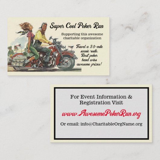 資金調達オートバイ走トランプのポーカーヴィンテージカスタマイズ コーリングカード (正面/裏面)