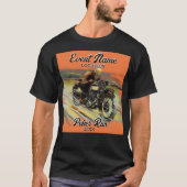 資金調達オートバイ走トランプのポーカーヴィンテージカスタマイズ Tシャツ (正面)