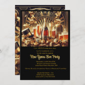 資金調達金ゴールドブラック大晦日パーティー 招待状 (正面/裏面)