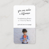 資金集め | チャリティイベントが今すぐ寄付フォトカード 名刺 (正面)