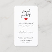 資金集め | チャリティイベントが今すぐ寄付フォトカード 名刺 (裏面)