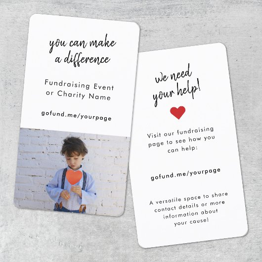 資金集め | チャリティイベントが今すぐ寄付フォトカード 名刺