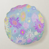 賑やかなデイジー屋内/屋外ラウンド装飾用クッション ラウンドクッション (裏面)