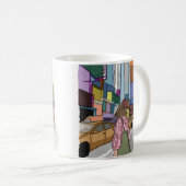 賑やかな街の通りが並ぶ。 コーヒーマグカップ (正面右)