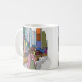 賑やかな街の通りが並ぶ。 コーヒーマグカップ (正面左)