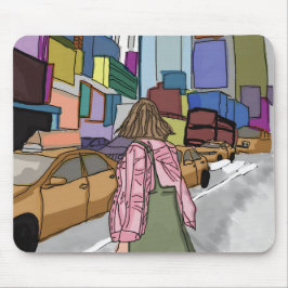 賑やかな街の通りが並ぶ。 マウスパッド