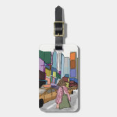 賑やかな街の通りが並ぶ。 ラゲッジタグ (正面縦)