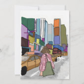 賑やかな街の通りが並ぶ。 招待状 (裏面)