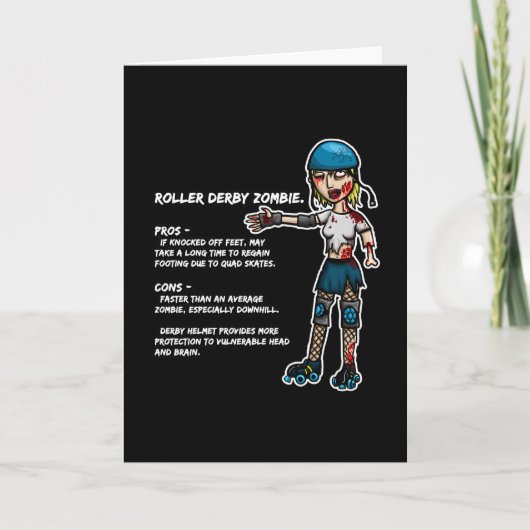 賛否両論のローラーのダービーのゾンビ カード (正面)