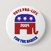 賛成票を投じる、賛成票を投じるベビー 缶バッジ (正面)