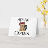 賛成賛成Notecard大尉テディー・ベアの海賊 カード (黄色い花)