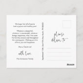 賛美あいさつつ、家族の写真、笑顔のスクリプト ポストカード (裏面)