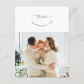 賛美あいさつつ、家族の写真、笑顔のスクリプト ポストカード (正面)