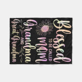 賛美お母さんおばあちゃん素晴らしと フリースブランケット (正面(横))