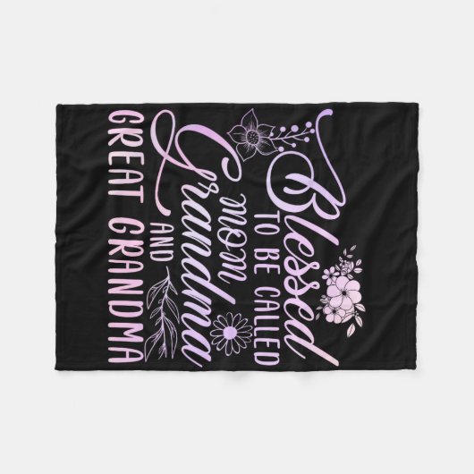 賛美お母さんおばあちゃん素晴らしと フリースブランケット (正面(横))