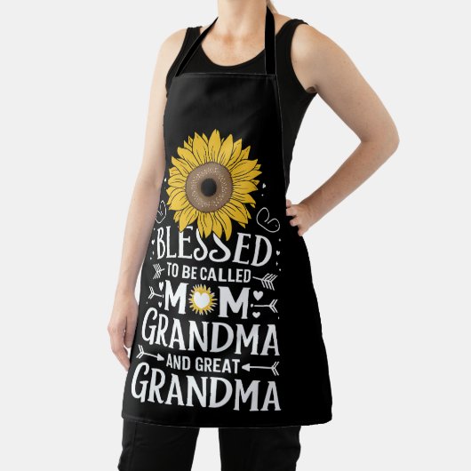 賛美お母さんヒマワリと呼ば素晴らしれる エプロン (インサイチュ)