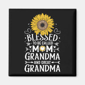 賛美お母さんヒマワリと呼ば素晴らしれる マグネット (正面)