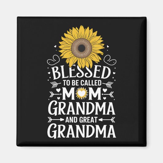 賛美お母さんヒマワリと呼ば素晴らしれる マグネット (正面)