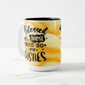 賛美お皿を盛る者だ ツートーンマグカップ (正面左)