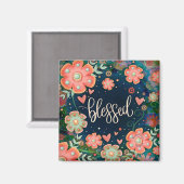 賛美かわいらしおもしろいブルーピンクフローラ吸光度 マグネット (正面/裏面)