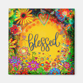 賛美かわいらしおもしろいモダンフローラ マグネット (正面)