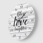 賛美このホーム引用文 ラージ壁時計 (傾斜)