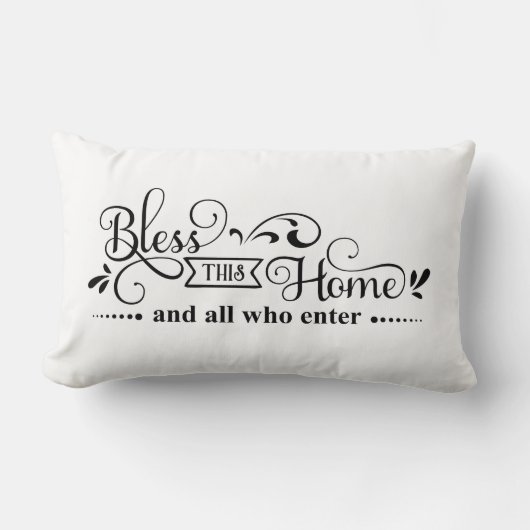 賛美この家と白と黒を入力するすべての人 ランバークッション (正面)