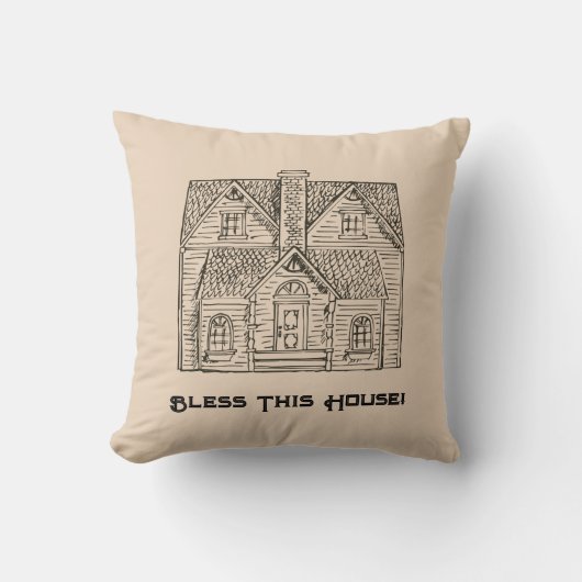 賛美この家/文字&イメージテンプレート クッション (正面)