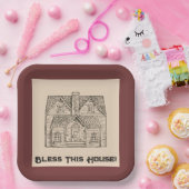 賛美この家/文字&イメージテンプレート ペーパープレート (パーティー)