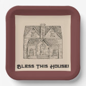 賛美この家/文字&イメージテンプレート ペーパープレート (正面)