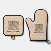 賛美この家/文字&イメージテンプレート 鍋つかみ&鍋敷きセット (正面)