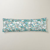 賛美この巣ティール（緑がかった色）水彩フローラバラ ボディピロー (裏面)