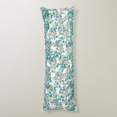 賛美この巣ティール（緑がかった色）水彩フローラバラ ボディピロー (裏面 (縦))