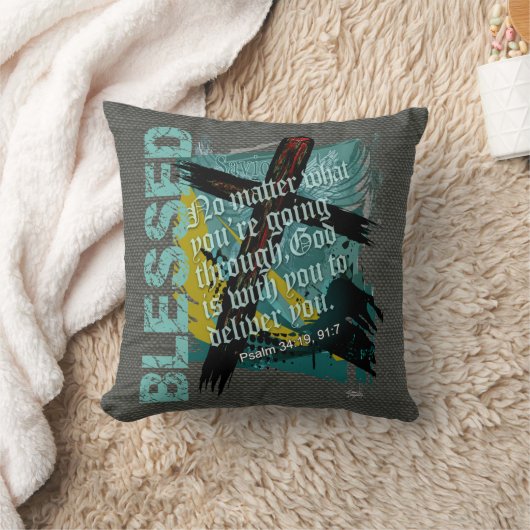 賛美されたキリスト教の聖書の聖なる書物、経典の賛美歌の34:19の91:7 クッション (ブランケット)