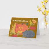 賛美されたハロウィン カード (黄色い花)