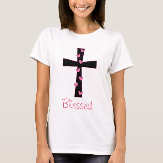 賛美されたハートの十字 Tシャツ (正面)