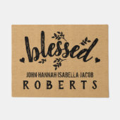 賛美されたバーラップの農家はハートをカスタム去ります ドアマット (正面)