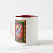 賛美されたユール（キリスト降誕祭）のWiccaのクリスマスの五芒星 ツートーンマグカップ (正面左)