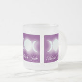 賛美されたユール(キリスト降誕祭) (三重の月の女神) フロストグラスマグカップ (正面右)