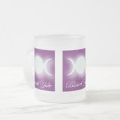 賛美されたユール(キリスト降誕祭) (三重の月の女神) フロストグラスマグカップ (正面左)