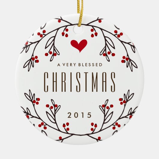 賛美された休日の写真のオーナメントを感じること セラミックオーナメント (正面)